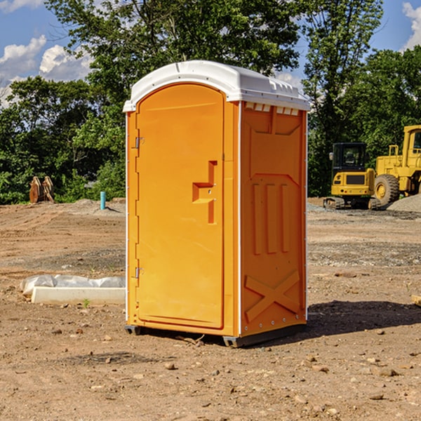 how often are the portable restrooms cleaned and serviced during a rental period in Forest City Illinois